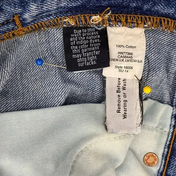 J. Crew Jeans 26 Regular Vintage Straight Slim Fit Cotton Medium Wash Distressed - Picture 7 of 12